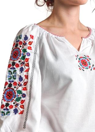 Woman's white linen embroidery Yavorivska6 photo