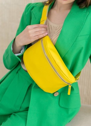 yellow leather belt bag The Wings TW-BeltBag-black-yell