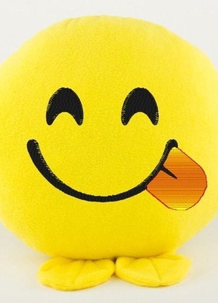 Emoticon pillow playful smile with paws