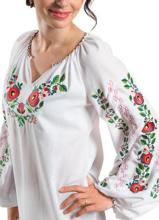 Woman's white linen embroidery Borshchivska2 photo