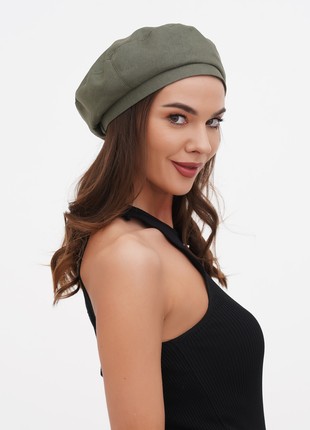 Summer beret women's linen hat french fashion khaki