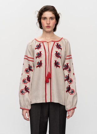 Women's embroidered shirt with floral ornament Maky