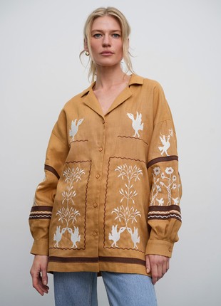 Linen ethnic blouse Bayka Svitla