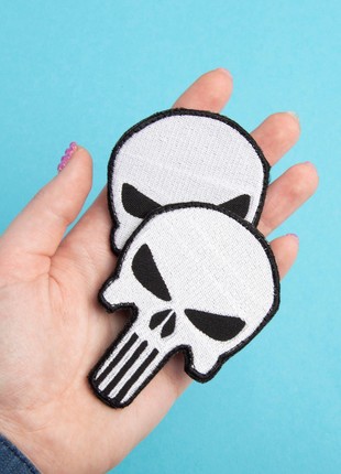 Skull Punisher Velcro Patch - Motivational Symbol for Your Attire 2 pcs3 photo