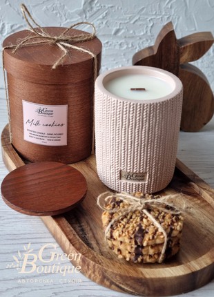 Natural Coco Apricot Creme Candle Milk cookies(size L+)