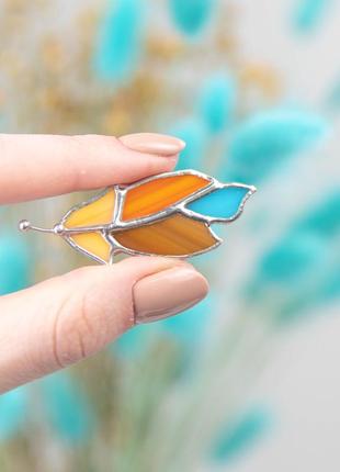 Feather stained glass costume jewelry2 photo