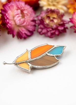 Feather stained glass costume jewelry