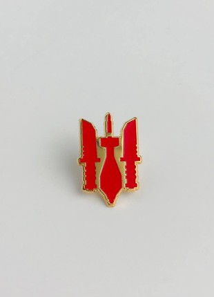 Pin/ Ukrainian symbols Slava ZSU red(1pc)