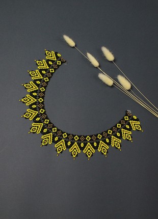 Black and yellow bead necklace for mom1 photo