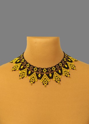 Black and yellow bead necklace for mom5 photo