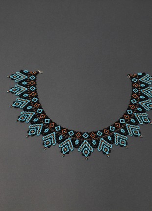 Black and turquoise bead necklace for mom2 photo