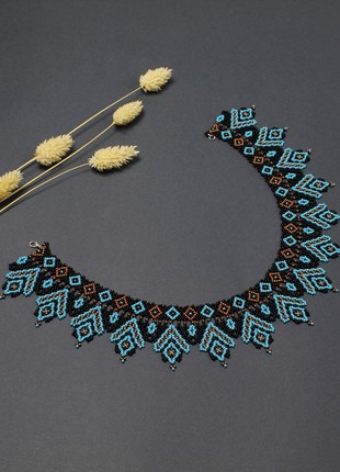 Black and turquoise bead necklace for mom4 photo