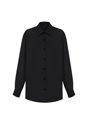 Linen suit, pants palazzo and shirt, black color2 photo