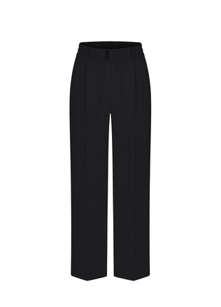 Linen suit, pants palazzo and shirt, black color4 photo