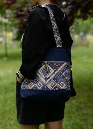 Women's shopper bag made of natural textile "Vazhnytsia A"