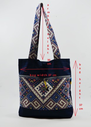 Women's shopper bag made of natural textile "Vazhnytsia A"7 photo