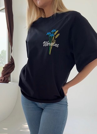 Women's t-shirt with embroidery "Cornflowers"2 photo