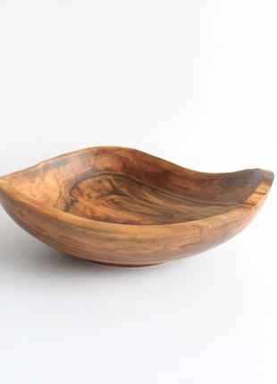 Fruit bowl, bread dinnerware, ukraine unique shallow plates, wooden farmhouse natural walnut serving4 photo
