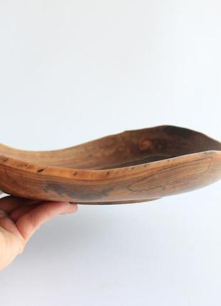 Fruit bowl, bread dinnerware, ukraine unique shallow plates, wooden farmhouse natural walnut serving10 photo