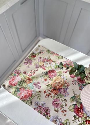 Tapestry table runner  37x100 cm. with flowers3 photo