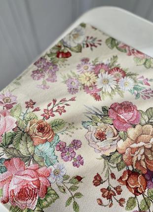 Tapestry table runner limaso 45x140 cm. with flowers6 photo