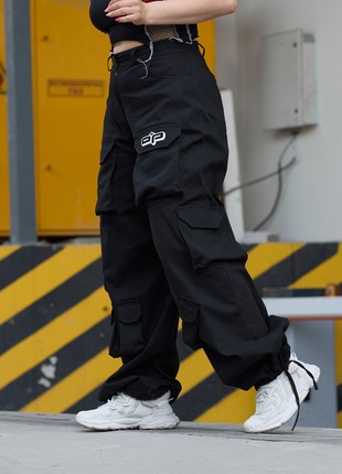 OGONPUSHKA Swag women's oversize cargo pants black2 photo