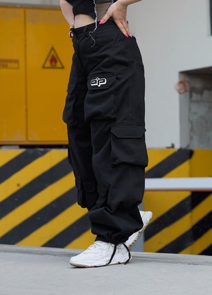 OGONPUSHKA Swag women's oversize cargo pants black4 photo