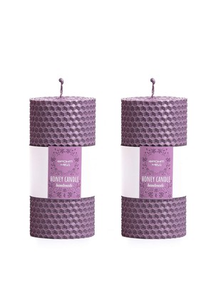 Set of wax candles "Harmony", 2 colors (lavender and gray)