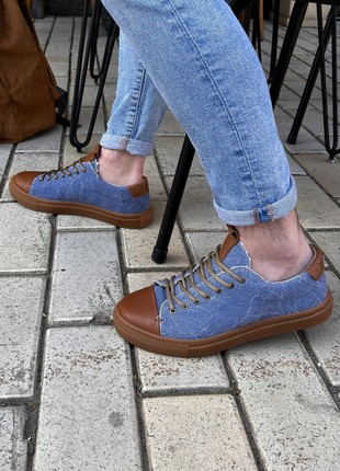 Men's denim sneakers Blue jeans3 photo
