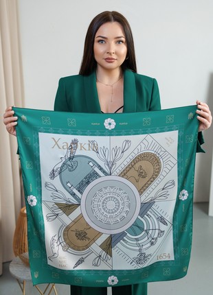 Scarf "Kharkiv" Size 55*55 cm  silk shawl from Ukraine