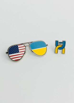 2pcs badge set of / Ukrainian symbols Unity