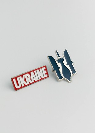 2pcs badge set of / Ukrainian symbols The country of heroes of the Armed Forces