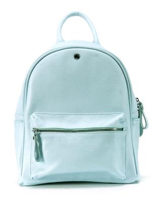 Leather backpack / sky blue