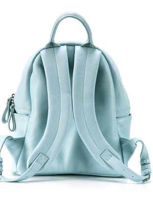 Leather backpack / sky blue5 photo