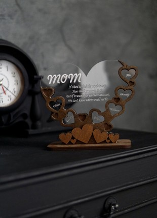 Customized Affection: Mom's Wooden and Acrylic Plaque for Mother's Day