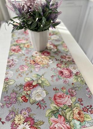 Tapestry table runner  37x100 cm. with flowers