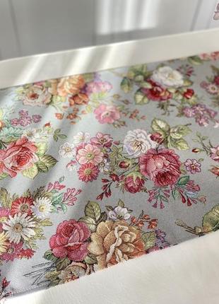 Tapestry table runner limaso 45x140 cm. with flowers3 photo