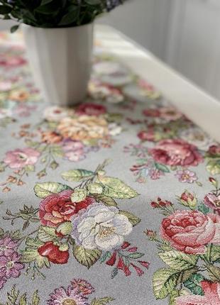 Tapestry table runner limaso 45x140 cm. with flowers5 photo