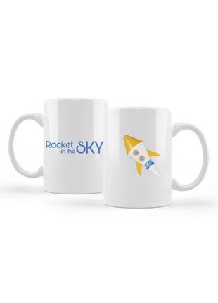 White ceramic mug 330ml Rocket in the sky #5