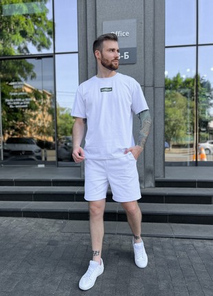 Men's cotton shorts COZY white denim ICE SHJ21