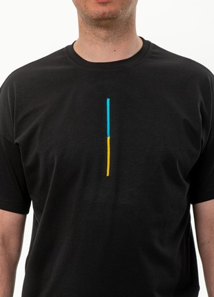 Unisex t-shirt oversize with embroidery "Colours of freedom" black2 photo