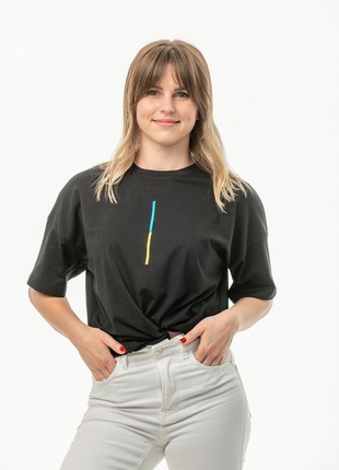 Unisex t-shirt with embroidery "Colours of freedom" black4 photo
