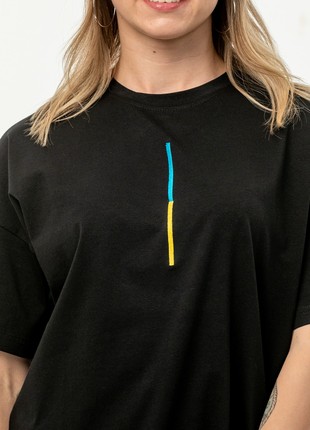 Unisex t-shirt with embroidery "Colours of freedom" black2 photo