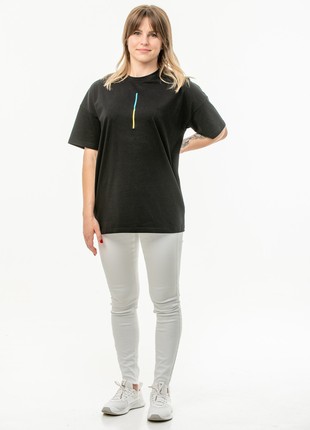 Unisex t-shirt with embroidery "Colours of freedom" black5 photo