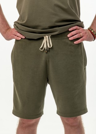 Basic men's cotton shorts khaki