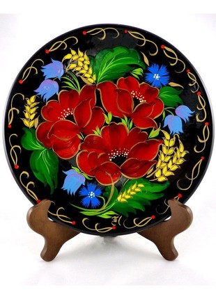 Plate with painting D220mm Poppies M-3