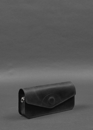 Leather Glasses Case Mini Bag, Black Crazy Horse BN-GC-26-g-kr