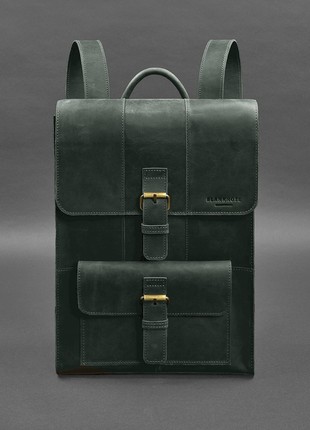 Leather backpack Brit green (BN-BAG-47-iz)