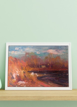 Oil painting Evening landscape Peter Tovpev nAAA21952 photo