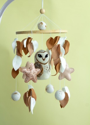 Musical baby mobile with bracket, Owl baby mobile